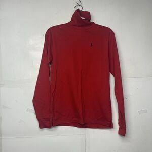 Vintage Polo Ralph Lauren Women’s Red Turtleneck Top Size L Y2K Logo